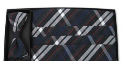 Regent Plaid Cummerbund and Bow Tie Set, all cotton