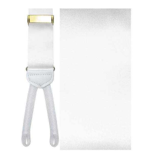 White or Ivory Silk Suspenders